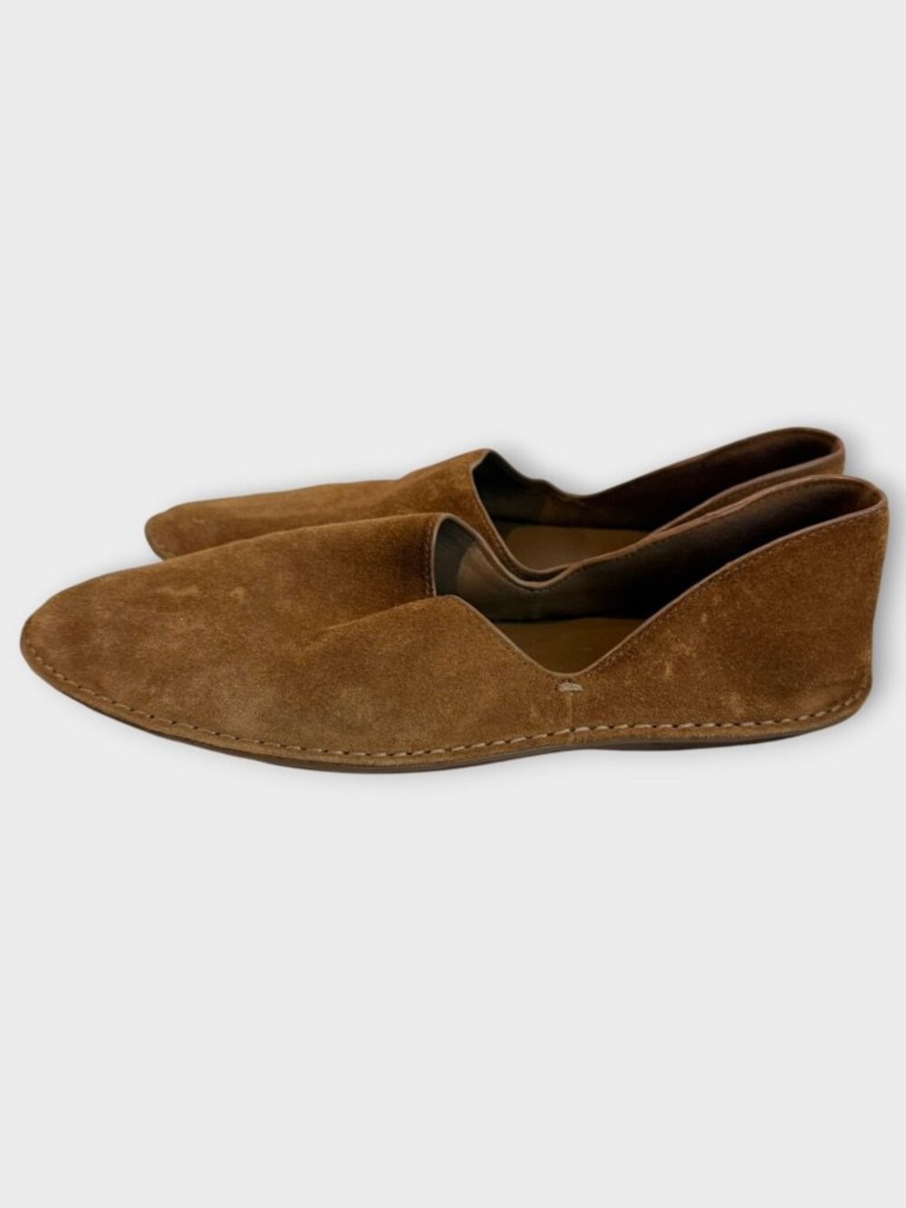 Vince Finola Almond Toe D'orsay Suede Flats In Fawn Size 6.5